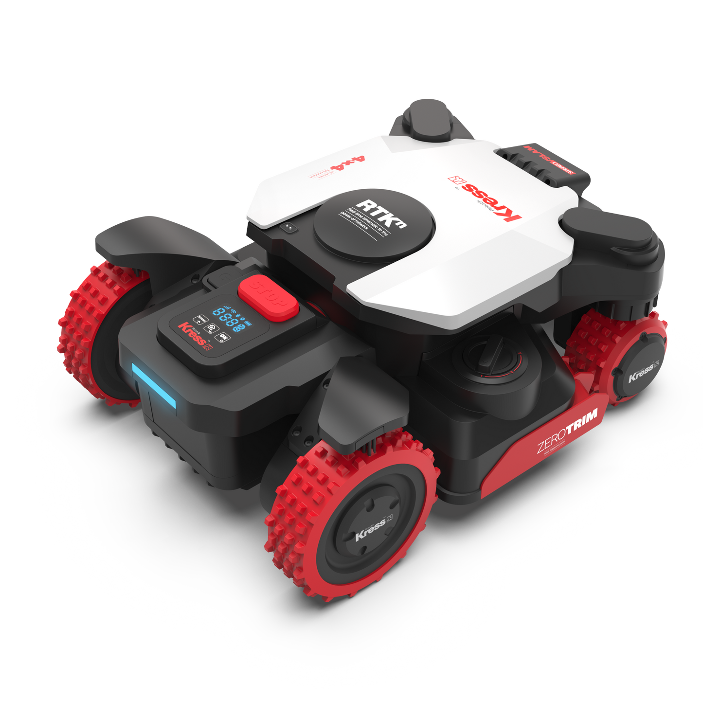 Robot rasaerba Kress KR285E EyePilot 4x4 RTKn 5000 MQ AI AWD Stereo VSLAM camera, ZeroTrim