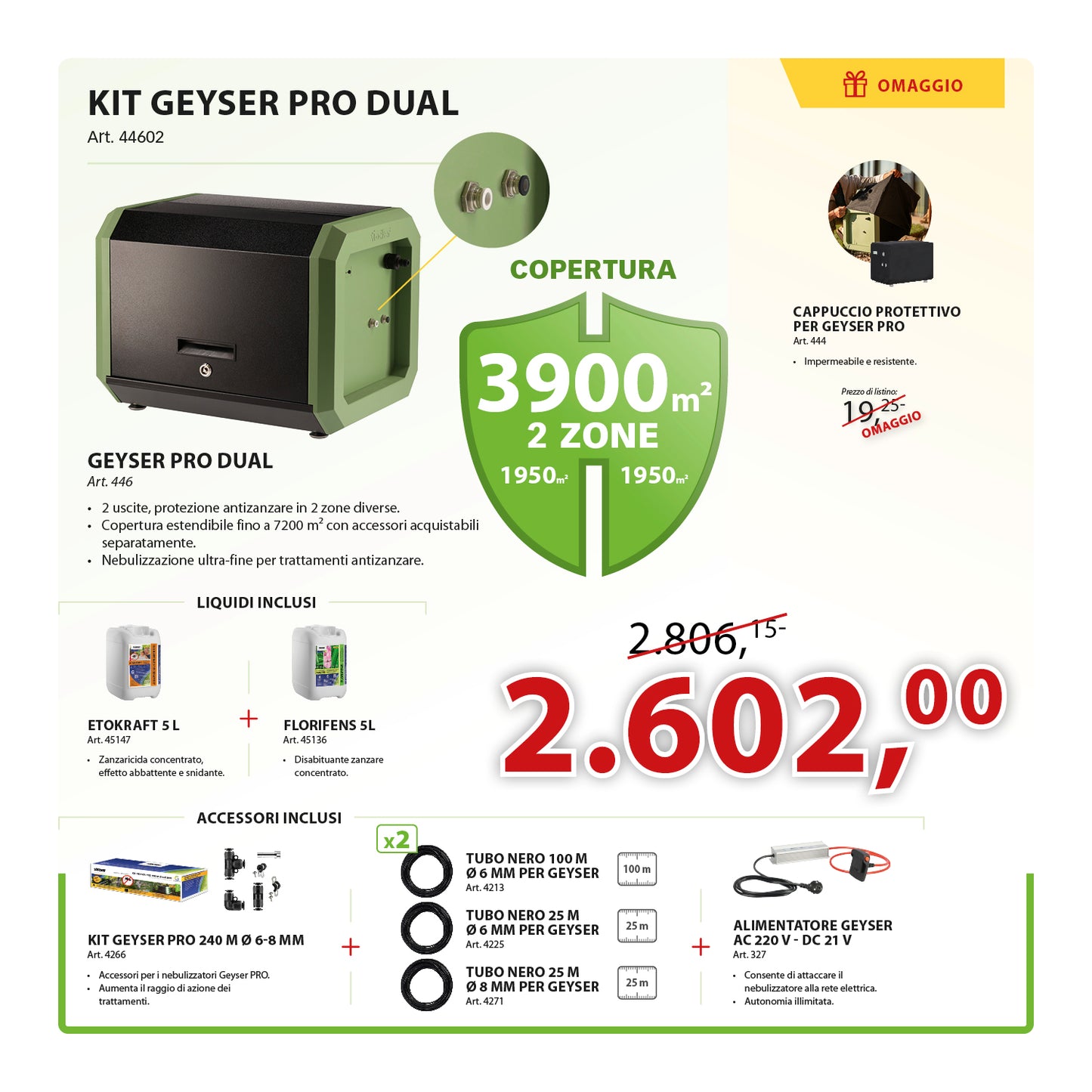KIT GEYSER PRO DUAL (VERDE) 3900MQ