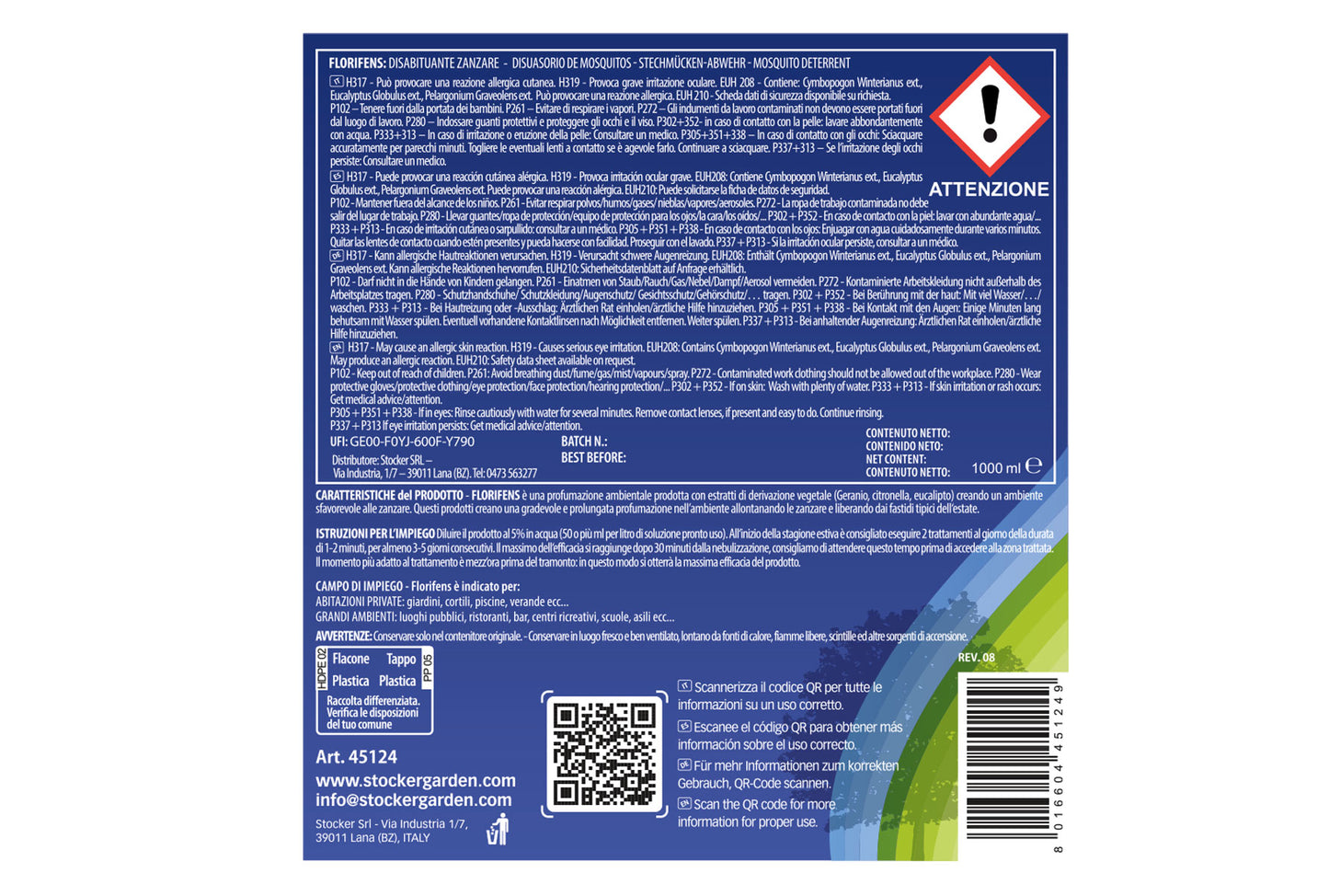 Florifens Disabituante Zanzare 250 ML Stocker