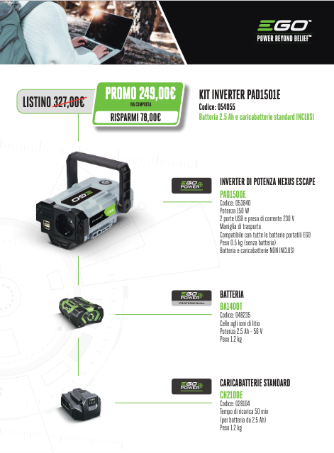 KIT Inverter PAD1501E EGO