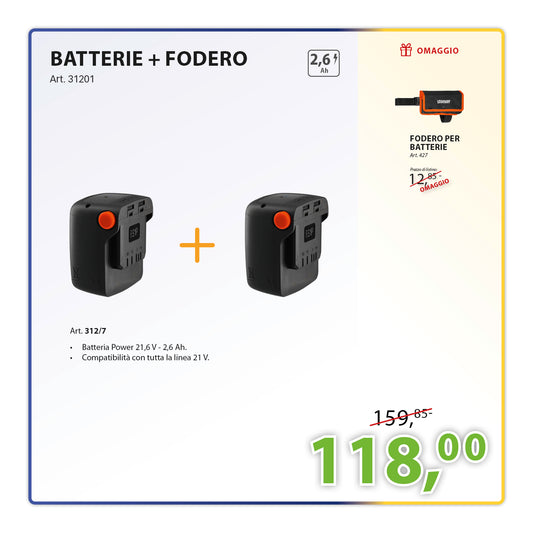 Kit 2 batterie 2,6 Ah 21 V Stocker