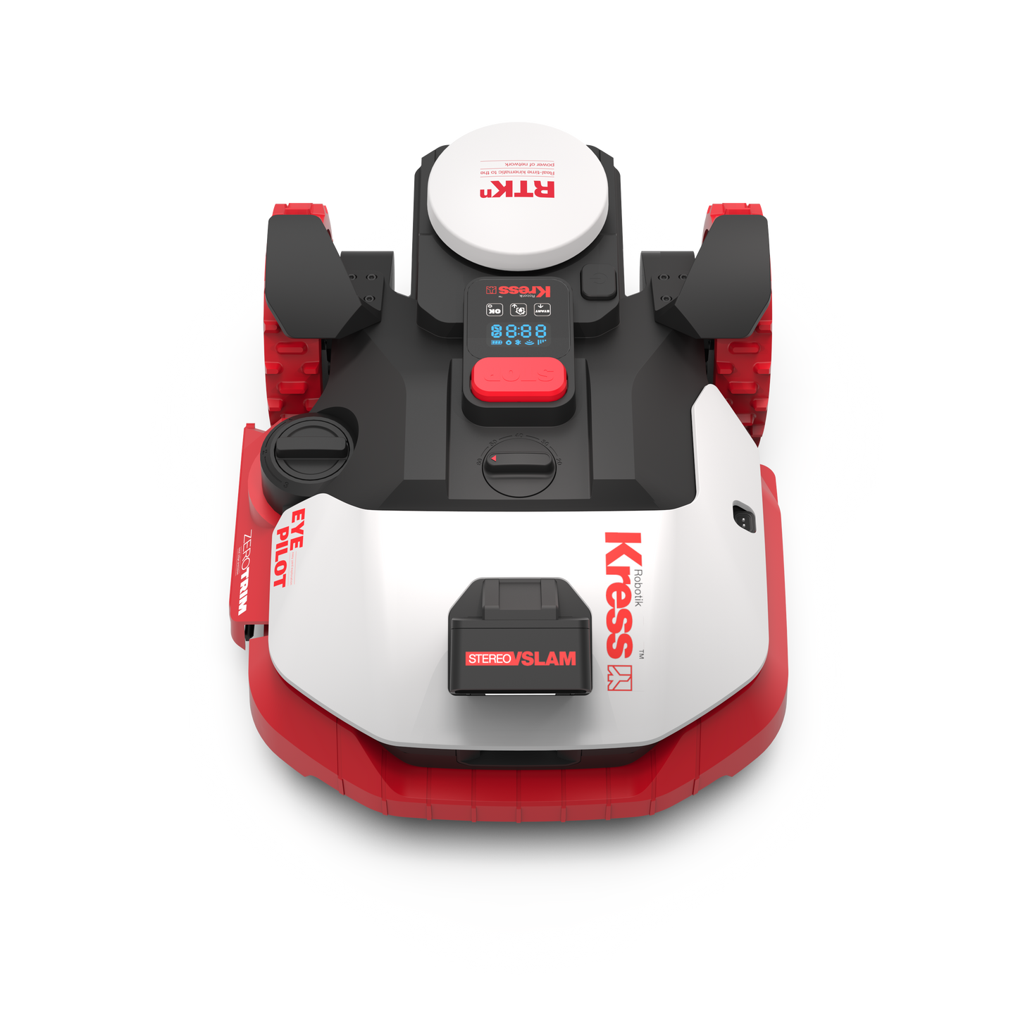 Robot rasaerba Kress KR261E EyePilot RTKn 1000 MQ AI Mono VSLAM Camera, ZeroTrim