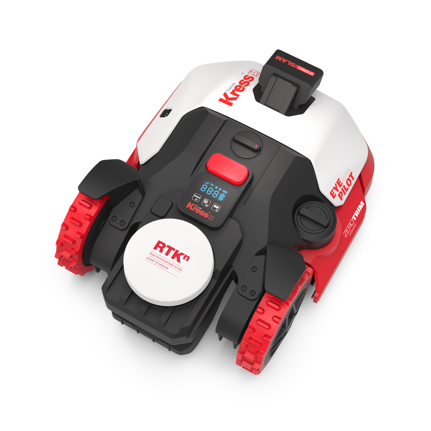 Robot rasaerba Kress KR261E EyePilot RTKn 1000 MQ AI Mono VSLAM Camera, ZeroTrim