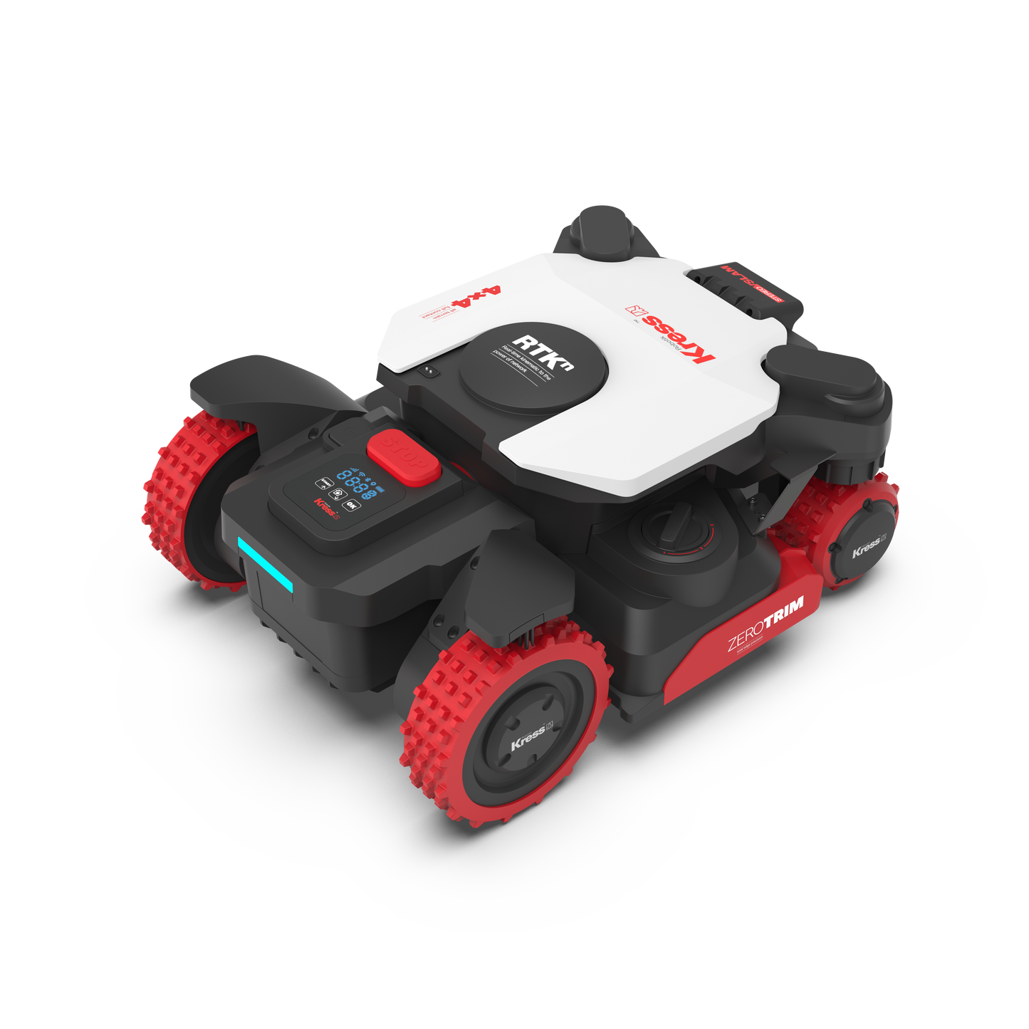Robot rasaerba Kress KR285E EyePilot 4x4 RTKn 5000 MQ AI AWD Stereo VSLAM camera, ZeroTrim