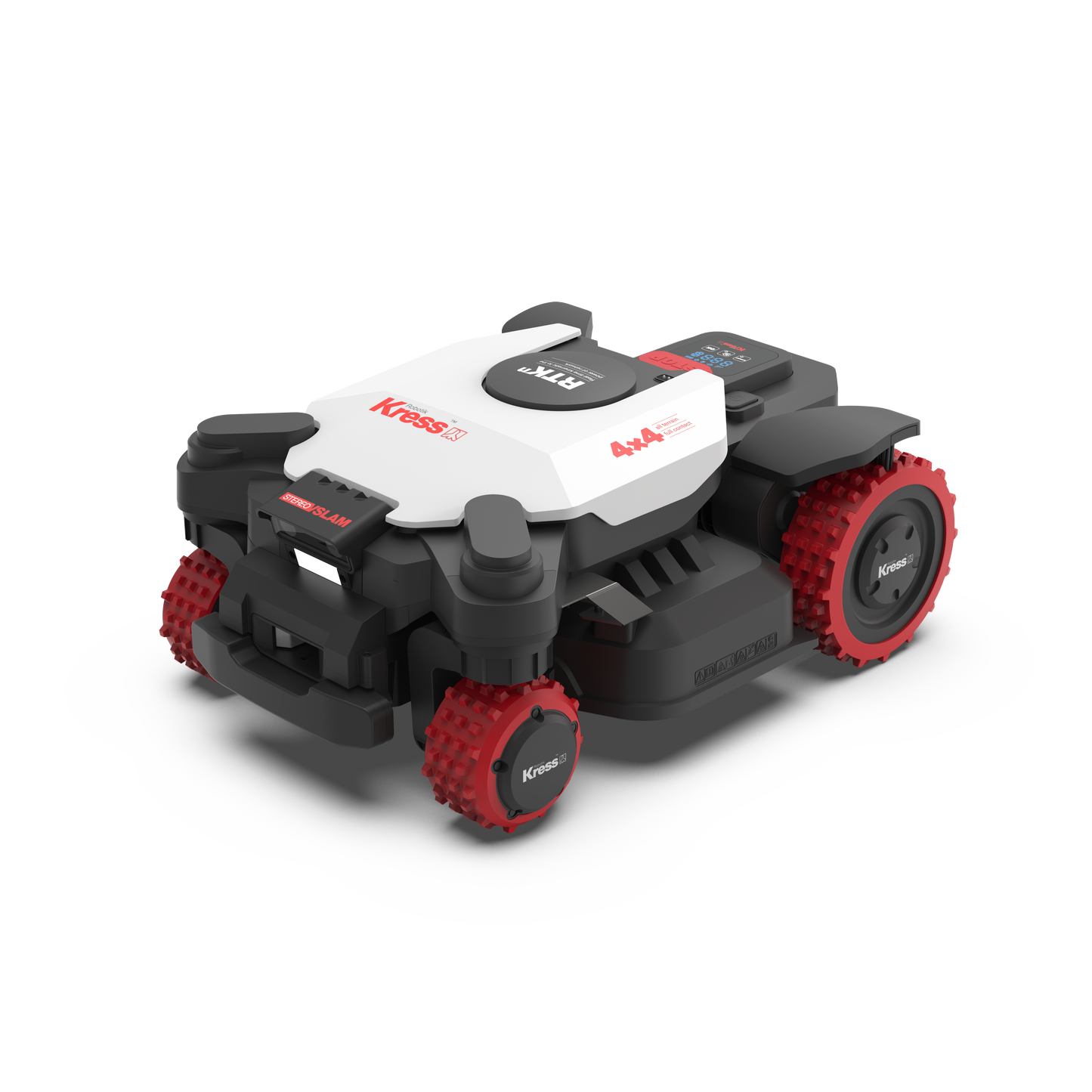 Robot rasaerba Kress KR285E EyePilot 4x4 RTKn 5000 MQ AI AWD Stereo VSLAM camera, ZeroTrim