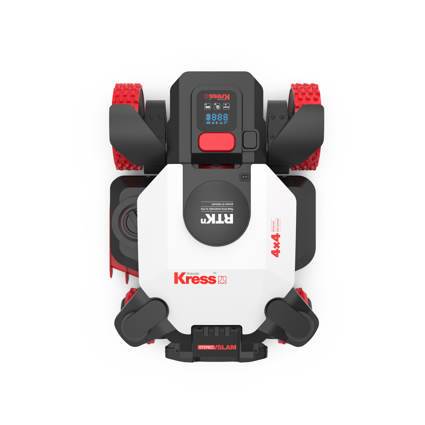 Robot rasaerba Kress KR285E EyePilot 4x4 RTKn 5000 MQ AI AWD Stereo VSLAM camera, ZeroTrim