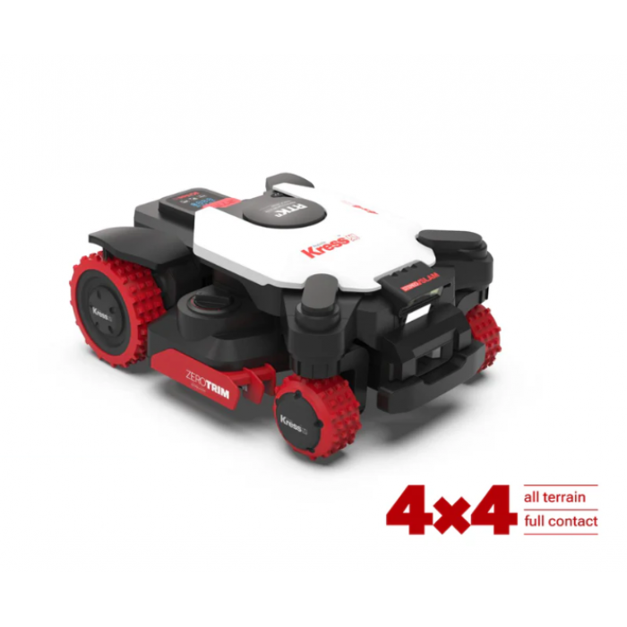 Robot rasaerba Kress KR285E EyePilot 4x4 RTKn 5000 MQ AI AWD Stereo VSLAM camera, ZeroTrim