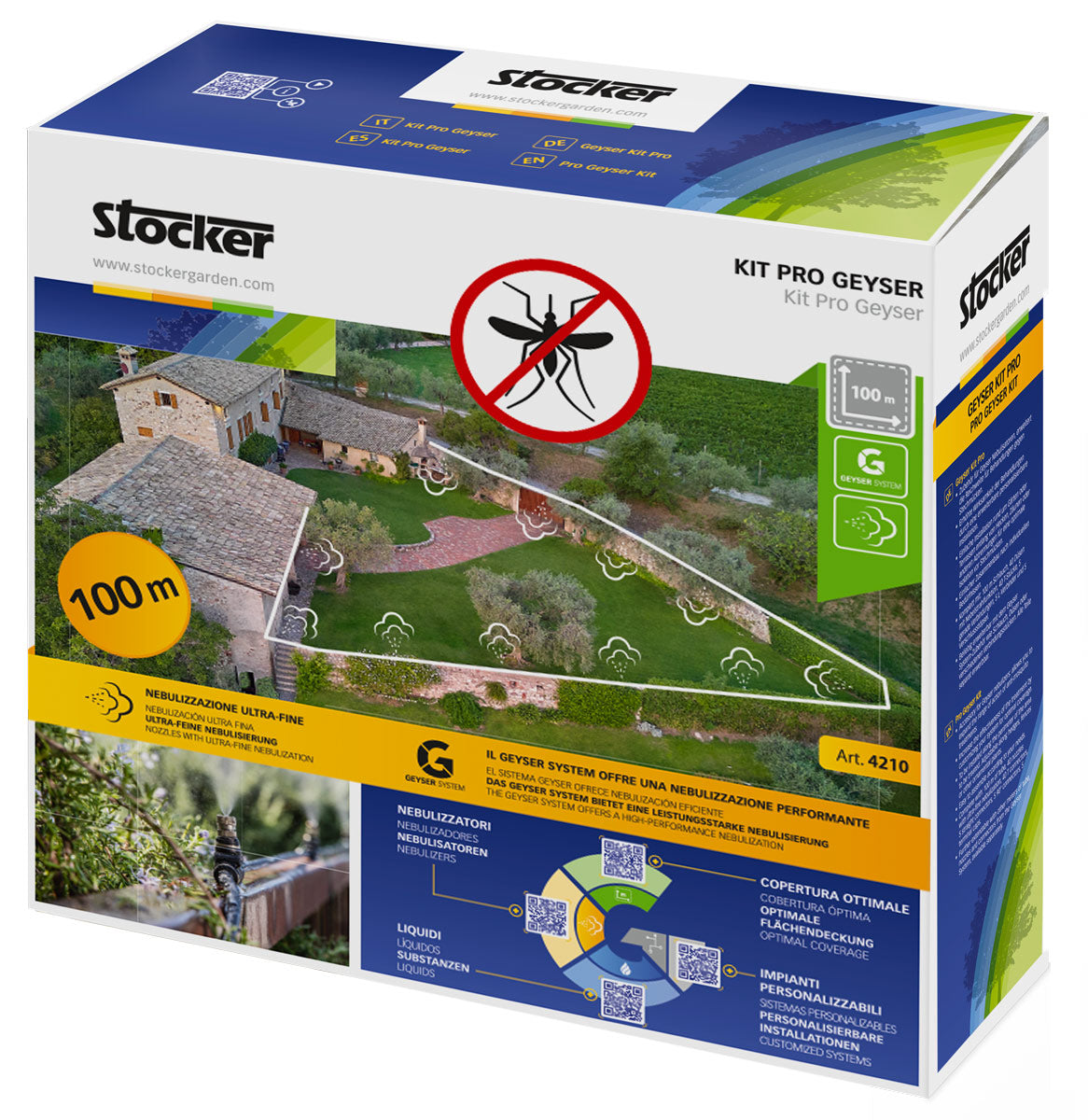 Kit Pro Geyser 100 M. di Tubo, 40 Ugelli, 40 Raccordi a T, 5 Raccordi a L Stocker