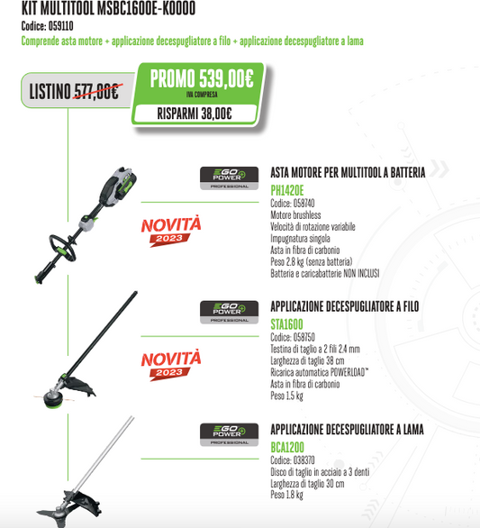 KIT Multitool MSBC1600E-K0000 EGO